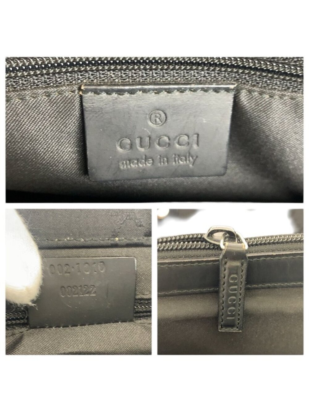 Gucci Bamboo Black Silver Nylon 002 Tote - Picture 4 of 9